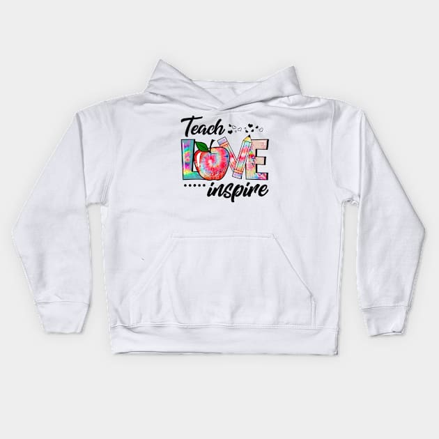 teach love inspire Kids Hoodie by AntonioClothing